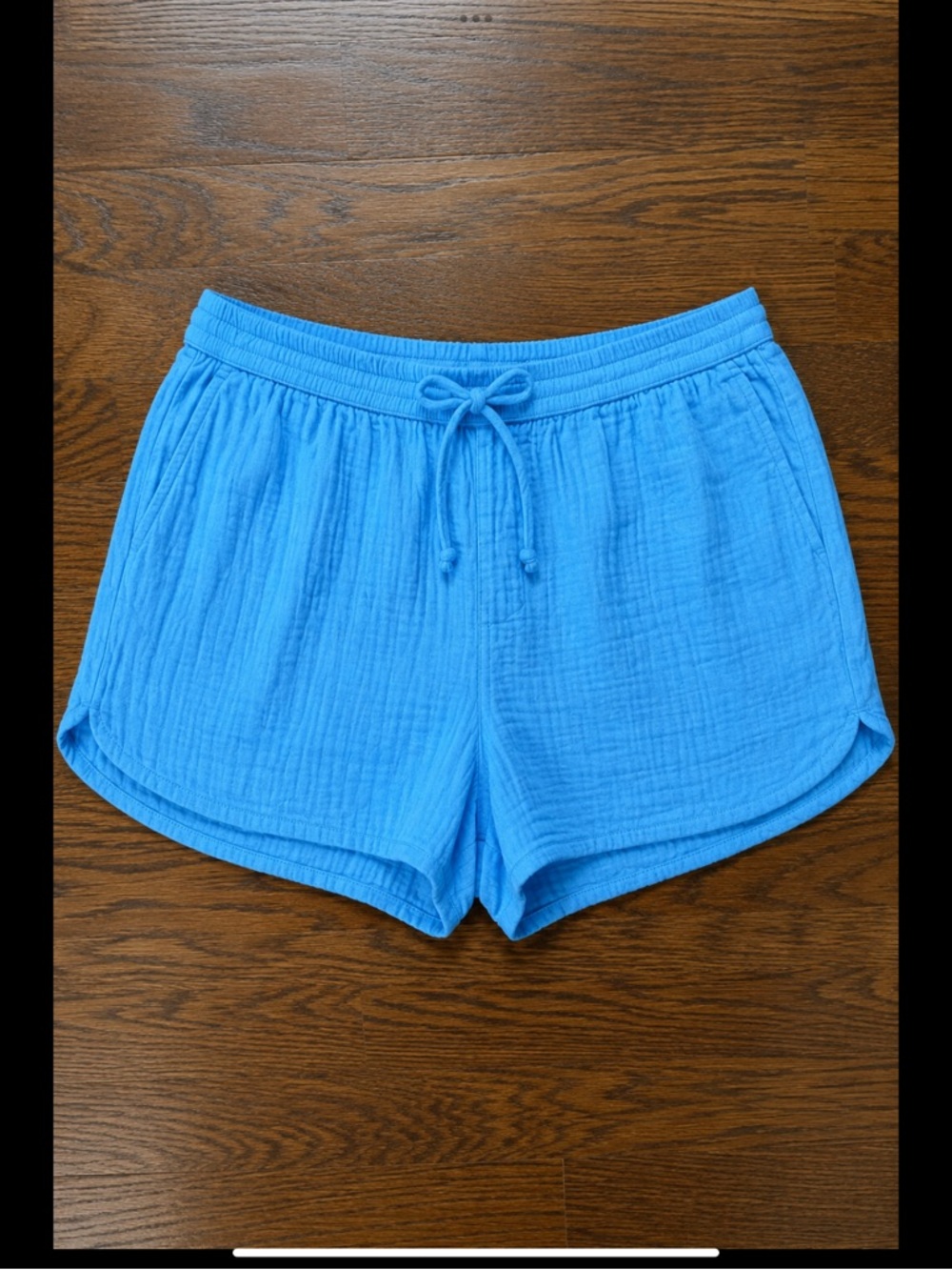 Coastal Sky Blue Cotton Gauze Beach Shorts NWT XL Drawstring Resort Cover Up